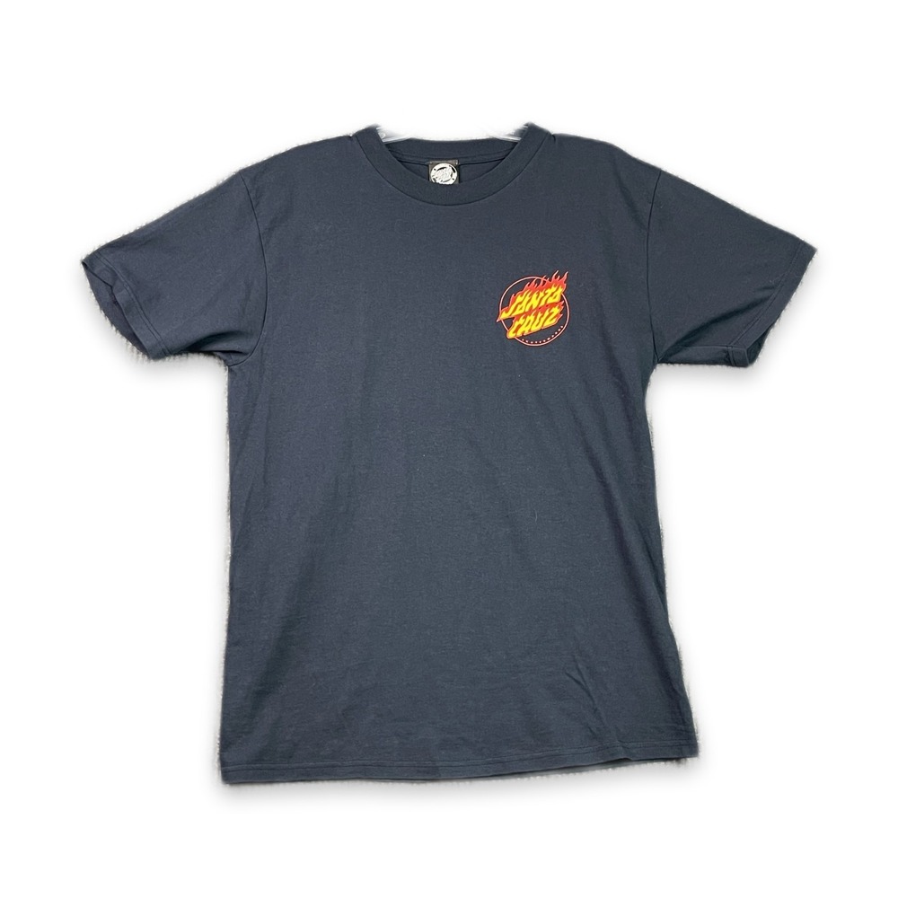 Santa Cruz Skateboards T-Shirt Mens Medium Flame Dot Graphic Crew Neck Skater